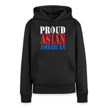 AAPI des îles du Pacifique - Sweat à capuche Premium bio Femme - noir - Devant - Julia (174cm)