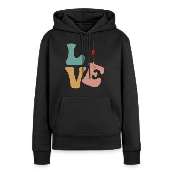 Pêcheur Pêcheur Pêcheur - Sweat à capuche Premium bio Femme - noir - Devant - Julia (174cm)