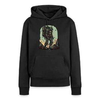 Mission sur une planète lointaine - Sweat à capuche Premium bio Femme - noir - Devant - Julia (174cm)