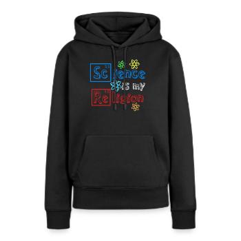 Science Athée Athéisme Agnostique Athéisme - Sweat à capuche Premium bio Femme - noir - Devant - Julia (174cm)