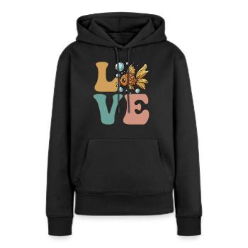 Goldfisch Fischliebhaber Goldfisch - Frauen Premium Bio Hoodie - Schwarz - Vorne - Julia (174cm)