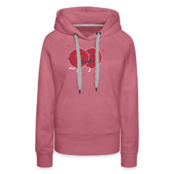 Mignon Oignon Rouge Couple Étreindre Oignon Rouge Légume - Sweat à capuche Premium bio Femme - mauve - Devant - Isabella (175cm)