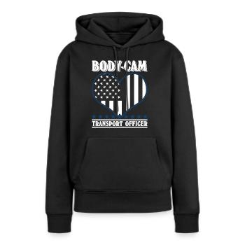 Police Body-Cam Policier - Sweat à capuche Premium bio Femme - noir - Devant - Julia (174cm)