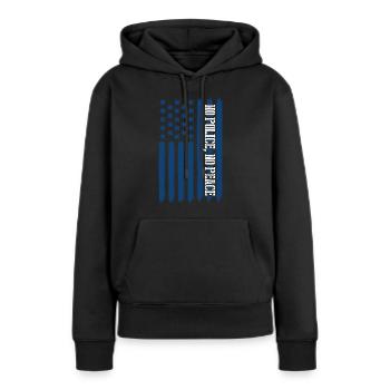 Officier de police USA drapeau patriotisme - Sweat à capuche Premium bio Femme - noir - Devant - Julia (174cm)