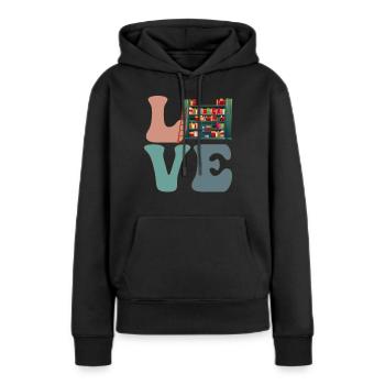 Bibliothekar Bibliothek - Frauen Premium Bio Hoodie - Schwarz - Vorne - Julia (174cm)