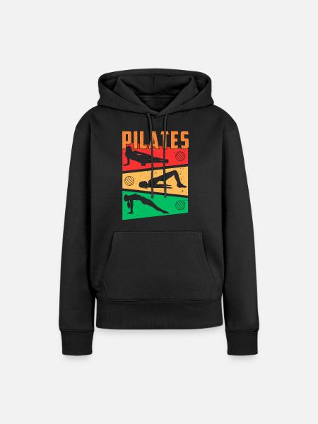PILATES-BILDER - Frauen Premium Bio Hoodie - Schwarz