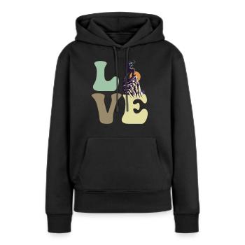 Alpinisme Alpinisme Randonnée - Sweat à capuche Premium bio Femme - noir - Devant - Julia (174cm)