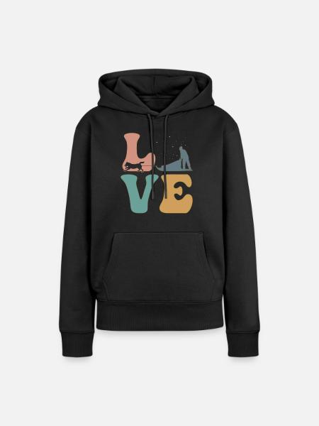 Mushing Schlittenhund Schlittenhundeführer - Frauen Premium Bio Hoodie - Schwarz