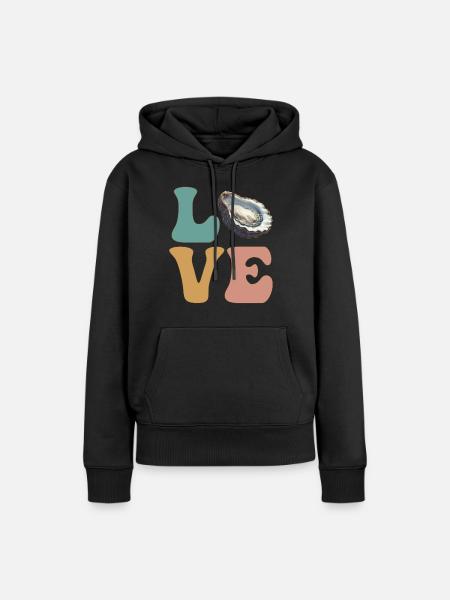 Austernschalen Meeresfrüchte - Frauen Premium Bio Hoodie - Schwarz