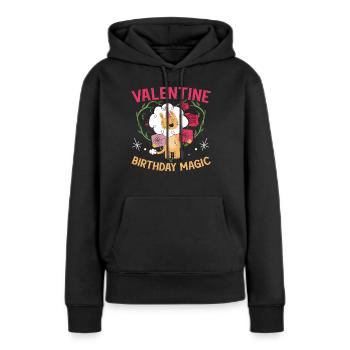 Geburtstagsfeier Zum Valentinstag, 14. Februar - Frauen Premium Bio Hoodie - Schwarz - Vorne - Julia (174cm)