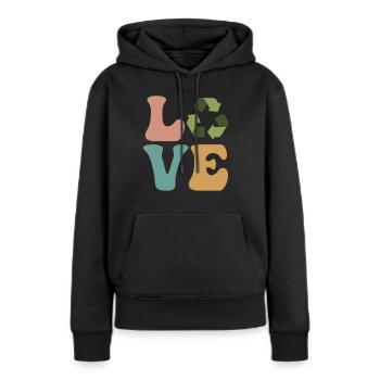 Recycling Recyceln Earth Day Umweltschützer - Frauen Premium Bio Hoodie - Schwarz - Vorne - Julia (174cm)