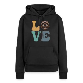Sataniste Pentagramme Satanisme Satanique K - Sweat à capuche Premium bio Femme - noir - Devant - Julia (174cm)