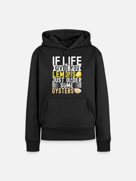 Austern Austernliebhaber - Frauen Premium Bio Hoodie - Schwarz