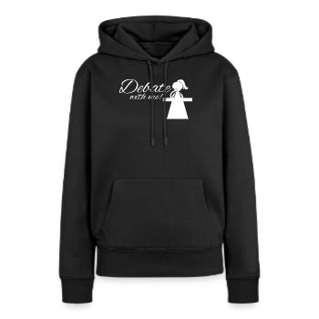 Équipe de débat - Sweat à capuche Premium bio Femme - noir - Devant - Julia (174cm)