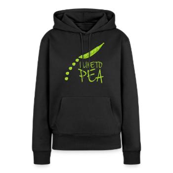 Pois Végétaliens Pois Végétariens - Sweat à capuche Premium bio Femme - noir - Devant - Julia (174cm)