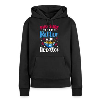Vietnamesische Nudelsuppe - Frauen Premium Bio Hoodie - Schwarz - Vorne - Julia (174cm)