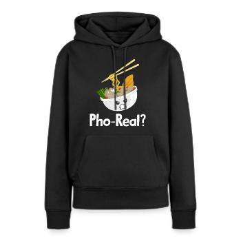 Soupe de nouilles vietnamienne Cuisine asiatique - Sweat à capuche Premium bio Femme - noir - Devant - Julia (174cm)