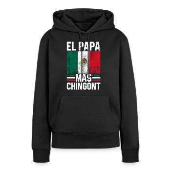 Hispanique Latino-Américain Mexicain V - Sweat à capuche Premium bio Femme - noir - Devant - Julia (174cm)