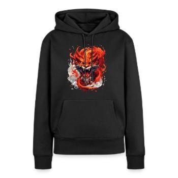 Feuriger Drache 2024 - Frauen Premium Bio Hoodie - Schwarz - Vorne - Julia (174cm)