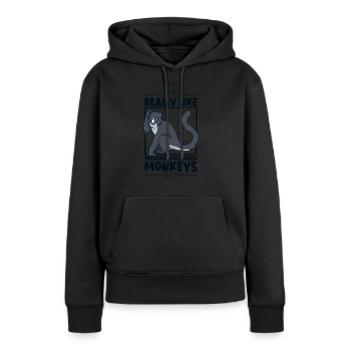 I love Greater Whitenose Monkeys - Women’s Premium Organic Hoodie - black - Front - Julia (174cm)