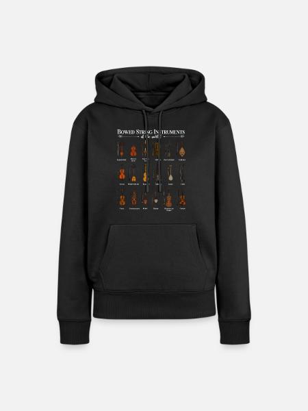Verschiedene Streichinstrumente - Frauen Premium Bio Hoodie - Schwarz