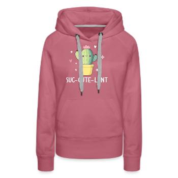 Lustiger Sukkulenten-Kaktus - Frauen Premium Bio Hoodie - Malve - Vorne - Isabella (175cm)