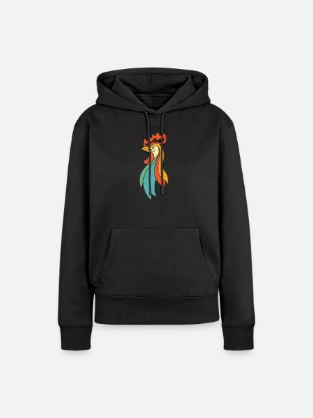 Huhn Henne - Frauen Premium Bio Hoodie - Schwarz