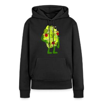 Salades Salades Circle Game Vegan - Sweat à capuche Premium bio Femme - noir - Devant - Julia (174cm)