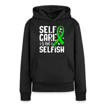 Sensibilisation à la santé mentale - Sweat à capuche Premium bio Femme - noir - Devant - Julia (174cm)