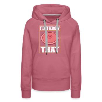 Diskuswerfer Diskuswerfen - Frauen Premium Bio Hoodie - Malve - Vorne - Isabella (175cm)