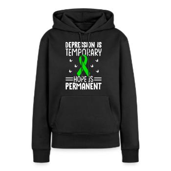 Psychische Gesundheit - Frauen Premium Bio Hoodie - Schwarz - Vorne - Julia (174cm)