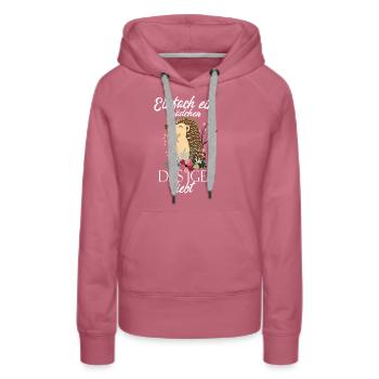 Fille aime hérisson hérisson amant cadeau - Sweat à capuche Premium bio Femme - mauve - Devant - Isabella (175cm)
