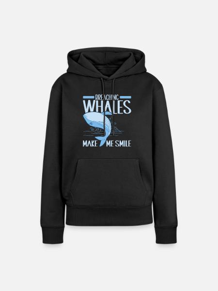 Wale Walfisch - Frauen Premium Bio Hoodie - Schwarz