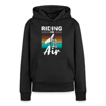 Wingsurfing Foil Wing Wing Boarding Wing Foiling - Sweat à capuche Premium bio Femme - noir - Devant - Julia (174cm)