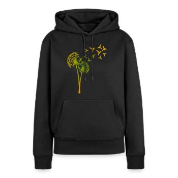 Colibri Pissenlit Colibris - Sweat à capuche Premium bio Femme - noir - Devant - Julia (174cm)