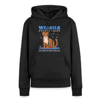 Belette petite belette mignon nain belette cadeau - Sweat à capuche Premium bio Femme - noir - Devant - Julia (174cm)