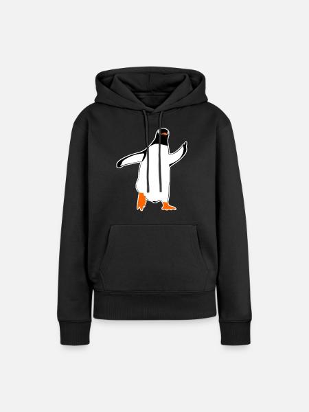 Penguin Finger Penguins - Frauen Premium Bio Hoodie - Schwarz