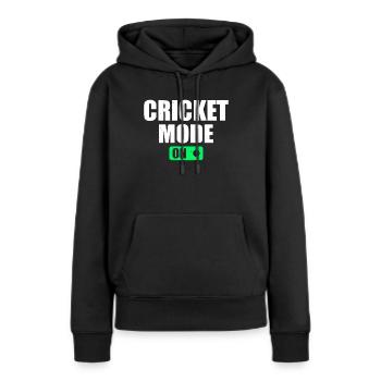 Mode Cricket activé - Joueur de cricket Cricket Cricket - Sweat à capuche Premium bio Femme - noir - Devant - Julia (174cm)