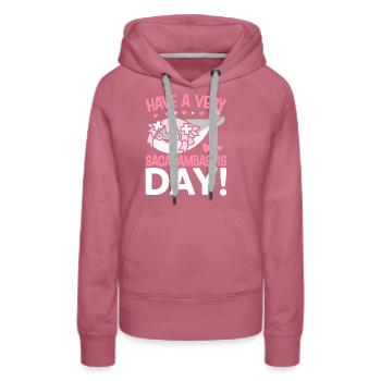 Drôle De Poisson Meme - Sweat à capuche Premium bio Femme - mauve - Devant - Isabella (175cm)