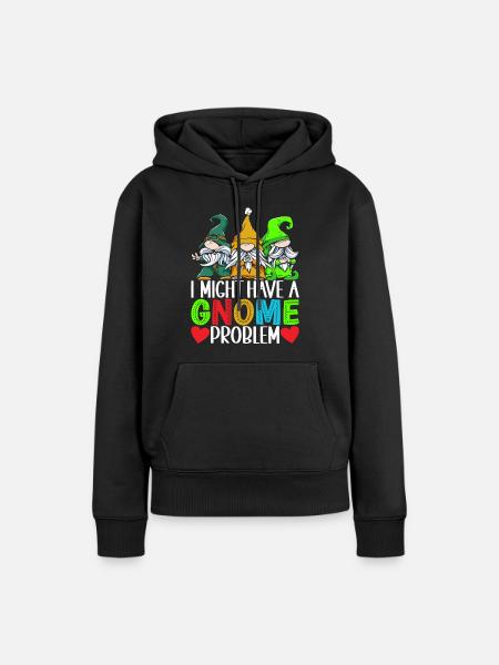 Gartenzwerge Gartenarbeit - Frauen Premium Bio Hoodie - Schwarz