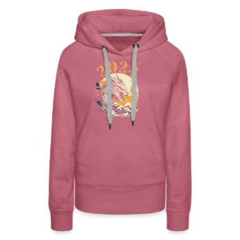 Jahr Des Drachen 2024 - Frauen Premium Bio Hoodie - Malve - Vorne - Isabella (175cm)