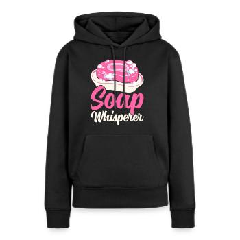 Savon Savon de bain Savon naturel - Sweat à capuche Premium bio Femme - noir - Devant - Julia (174cm)
