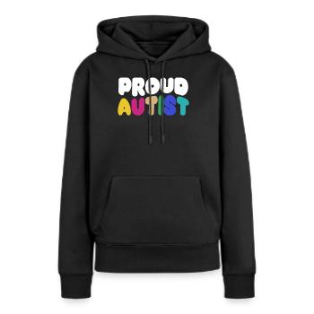 Autiste Autiste Autiste - Sweat à capuche Premium bio Femme - noir - Devant - Julia (174cm)