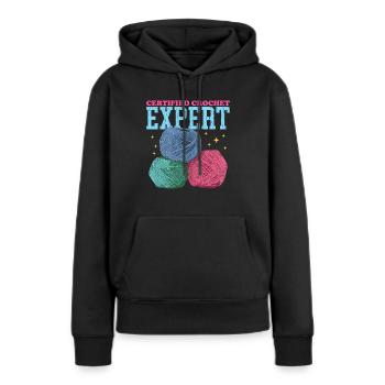 Crochet Expert au Crochet Crochet Crochet Cadeau - Sweat à capuche Premium bio Femme - noir - Devant - Julia (174cm)