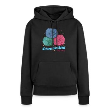 Crochet crochet crochet crochet cadeau - Sweat à capuche Premium bio Femme - noir - Devant - Julia (174cm)