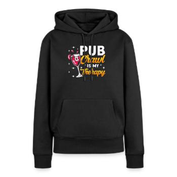 Crawled Pub Crawl Boire de l’alcool - Sweat à capuche Premium bio Femme - noir - Devant - Julia (174cm)