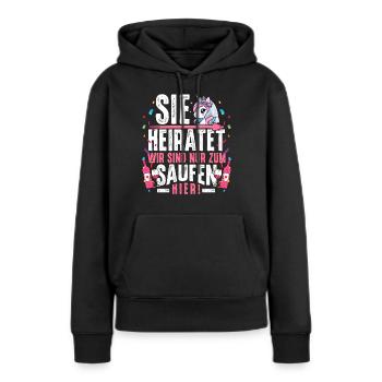 Junggesellinnenabschied T-Shirt JGA Frauen poltern - Frauen Premium Bio Hoodie - Schwarz - Vorne - Julia (174cm)