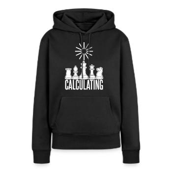 Échiquier Calcul de l’échiquier - Sweat à capuche Premium bio Femme - noir - Devant - Julia (174cm)