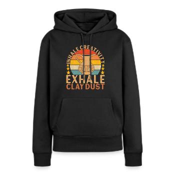 Töpfern Töpfer - Frauen Premium Bio Hoodie - Schwarz - Vorne - Julia (174cm)