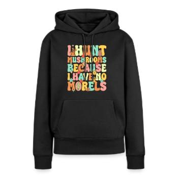 Groovy Pilzjagd - Frauen Premium Bio Hoodie - Schwarz - Vorne - Julia (174cm)